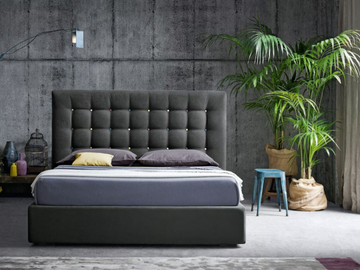 KARL - Fabric double bed with tufted headboard by Felis