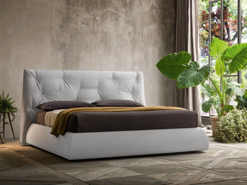 LENNY - Fabric double bed with upholstered headboard by Felis