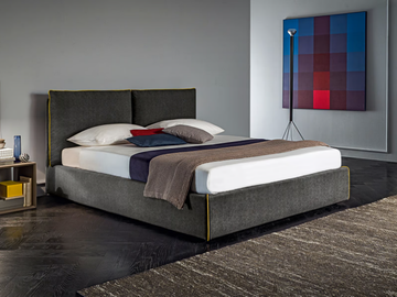 LUIS - Fabric double bed with upholstered headboard by Felis