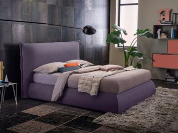 PARKER - Fabric double bed with upholstered headboard by Felis