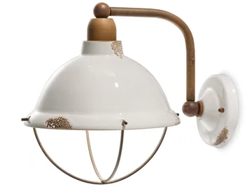 INDUSTRIAL - Lantern ceramic wall light with fixed arm by FERROLUCE