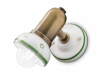 SAVONA - Wall-mounted adjustable ceramic and metal spotlight by FERROLUCE