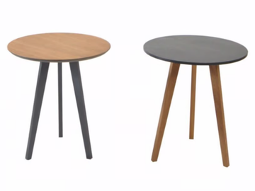 ATLANTIC - Aluminium and teak high side table by Fischer Möbel
