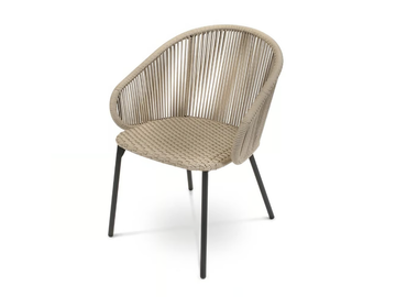 BASIL - Synthetic fibre and aluminium garden chair by Fischer Möbel