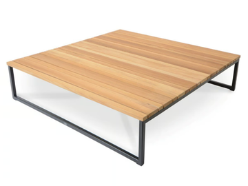 FLORA - Low square teak coffee table by Fischer Möbel