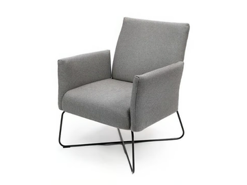 KALOS - Sled base fabric armchair with armrests by Fischer Möbel