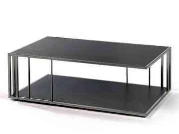 SUITE - Rectangular low coffee table with integrated magazine rack by Fischer Möbel