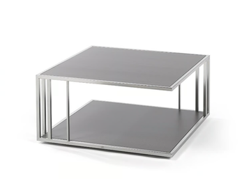 SUITE - Square low coffee table with integrated magazine rack by Fischer Möbel