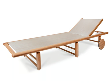 TENNIS - Recliner fabric and teak sun lounger by Fischer Möbel