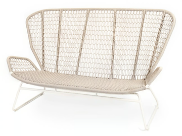 WING LIGHT - 2 seater sled base fabric garden sofa by Fischer Möbel