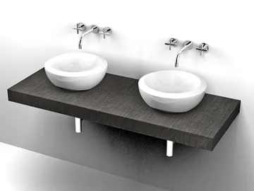 BASE - Double wall-mounted laminate vanity unit by FIT INTERIORS