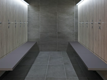 UP - Modular Wall-Mounted wooden bench seating by FIT INTERIORS