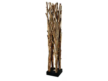 MAYOTTE - LED wooden floor lamp by Flam & Luce