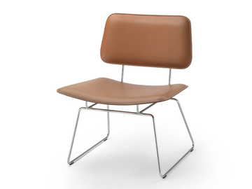 ECHOES S.H. - Sled base tanned leather easy chair by Flexform