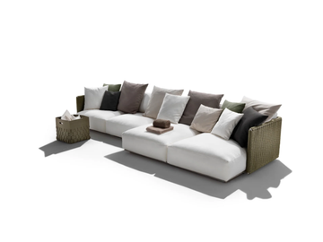 EDDY OUTDOOR - 4 seater sectional fabric garden sofa by Flexform
