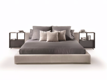 GROUNDPIECE - Fabric double bed with removable cover by Flexform