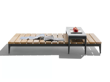 PICO OUTDOOR - Rectangular iroko coffee table by Flexform
