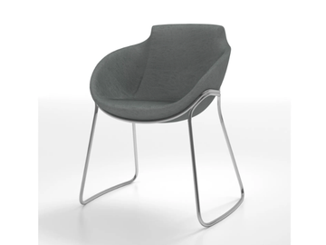 EMME - Sled base upholstered fabric chair with armrests by F.lli Orsenigo