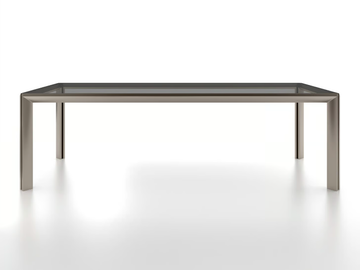 GRANDANGOLO - Rectangular tempered glass dining table by F.lli Orsenigo