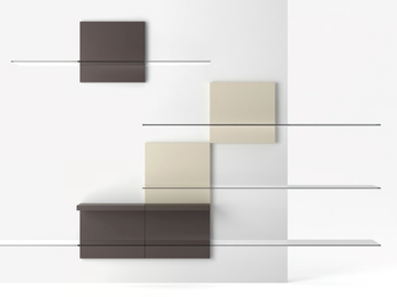 SLIDE - Sectional crystal bookcase with TV stand by F.lli Orsenigo