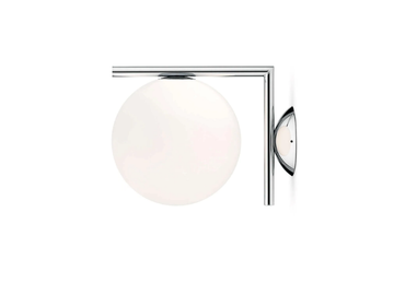 IC LIGHTS C/W1 - Opal glass and metal wall lamp by Flos