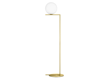 IC LIGHTS F2 - Brass and blown glass floor lamp by Flos