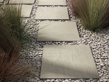 TWENTY - SABBIA - Floating porcelain stoneware outdoor floor tiles with stone effect by FMG