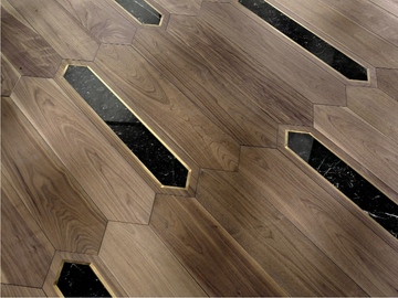 SPECIAL PANEL MATITA INSTALLATION 111 - Inlaid 3 layers wooden parquet by FOGLIE D'ORO