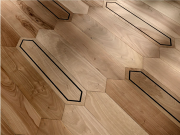SPECIAL PANEL MATITA INSTALLATION 111 - Inlaid 3 layers wooden parquet by FOGLIE D'ORO