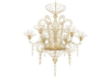 ANGELUS - Metal chandelier by Forestier