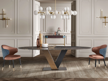 TOTÒ - Oval marble dining table by Former In Italia