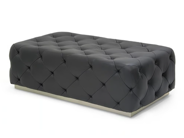 OVERSEAS - Tufted rectangular leather pouf by formitalia luxury group