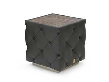 OVERSEAS - Tufted square leather pouf by formitalia luxury group