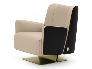 SUNRISE - Leather armchair with armrests by formitalia luxury group