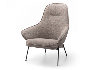 WOLFGANG - Fabric armchair high-back by Fornasarig