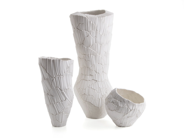 ANEMOS WHITE - Porcelain vase by Fos Ceramiche