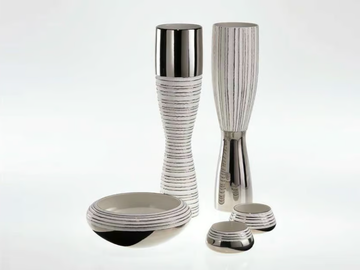 ANTITHESIS GOLD AND PLATINUM - Porcelain vase by Fos Ceramiche