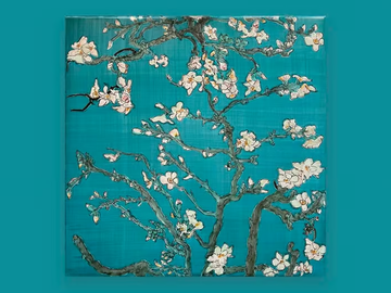 ALMOND BLOSSOM - Handmade faïence wall tiles by FRANCESCO DE MAIO