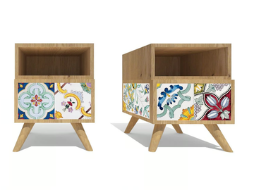 ROVERE MAIOLICATO - Faïence bedside table by FRANCESCO DE MAIO