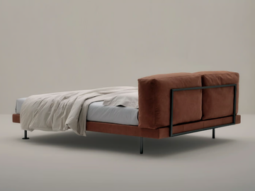 DADÁ - Bed with removable cover with upholstered headboard by Frauflex