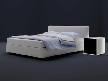 LEA - Double bed with upholstered headboard by Frauflex
