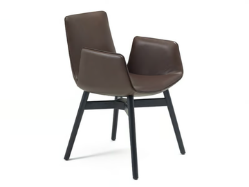 AMELIE ARMCHAIR - Leather chair with armrests by Freifrau