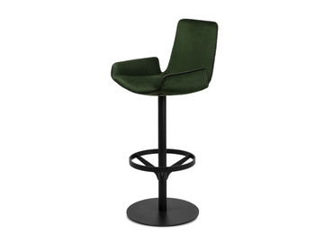 AMELIE BAR ARMCHAIR LOW - Swivel fabric barstool with armrests by Freifrau