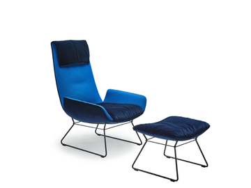 AMELIE LOUNGE CHAIR - Fabric armchair with headrest by Freifrau