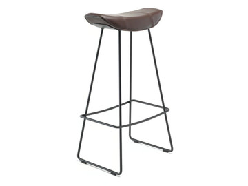KYA BARSTOOL WIRE FRAME - Leather barstool with footrest by Freifrau