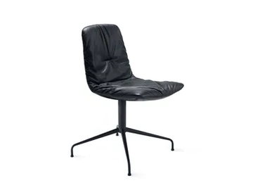 LEYA - Leather chair with 4-spoke base by Freifrau