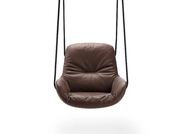 LEYA SWING SEAT - Swing leather armchair with armrests by Freifrau