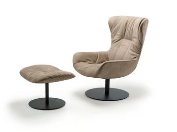 LEYA WINGBACK CHAIR - Leather armchair by Freifrau