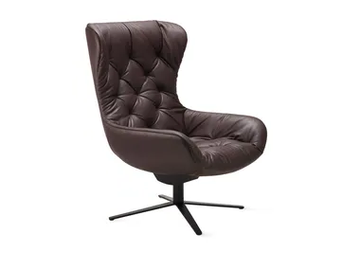 LEYA WINGBACK CHAIR - Tufted armchair with 4-spoke base by Freifrau