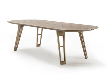AXEL - Oval wood veneer table by Frigerio